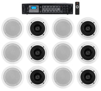 CC525T White 12-Pack + RCS180-6 6-Zone 180W Amp Bundle