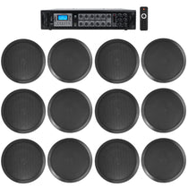 CC80T Black 12-Pack + RCS180-6 6-Zone 180W Amp Bundle