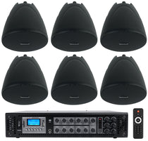 PEN-40T Black 6-Pack + RCS180-6 6-Zone 180W Amp Bundle