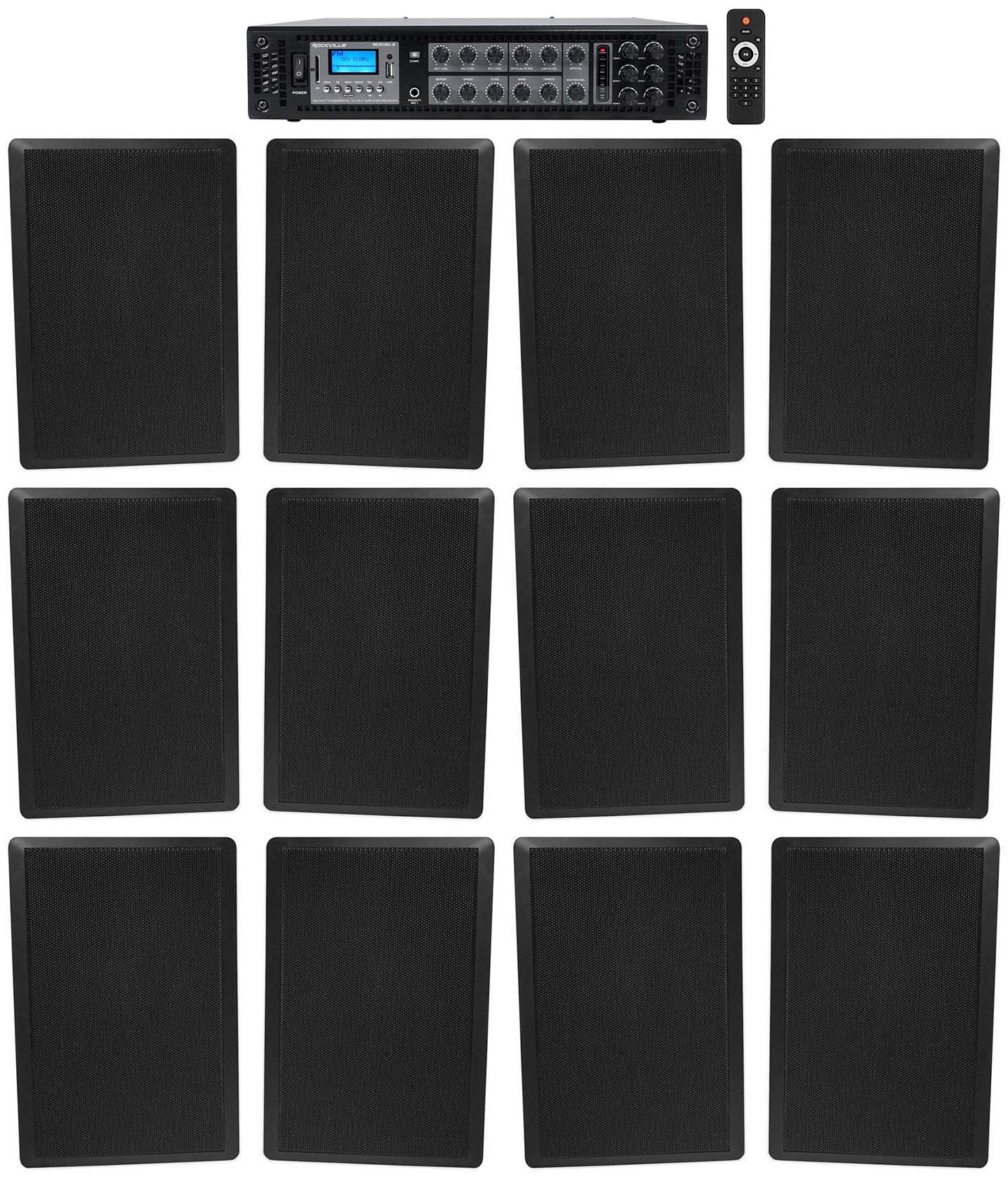RockSlim 70B Black 12-Pair + RCS180-6 6-Zone 180W Amp Bundle