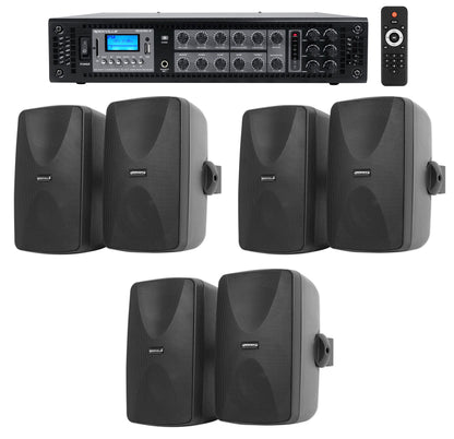 WET-7020B Black 6-Pack + RCS180-6 Amplifier Bundle