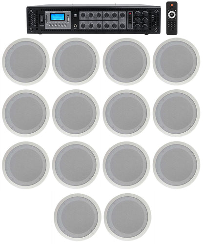 CC80T White 14-Pack + RCS180-6 6-Zone 180W Amp Bundle