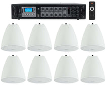 PEN-65T White 8-Pack + RCS180-6 6-Zone 180W Amp Bundle