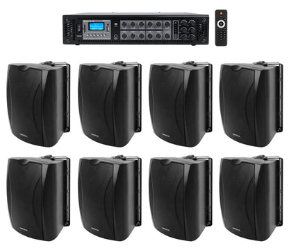 WET-6B Black 8-Pack + RCS180-6 Amplifier Bundle