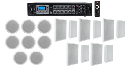 CCL6T White 8-Pack + RCS180-6 Amplifier Bundle