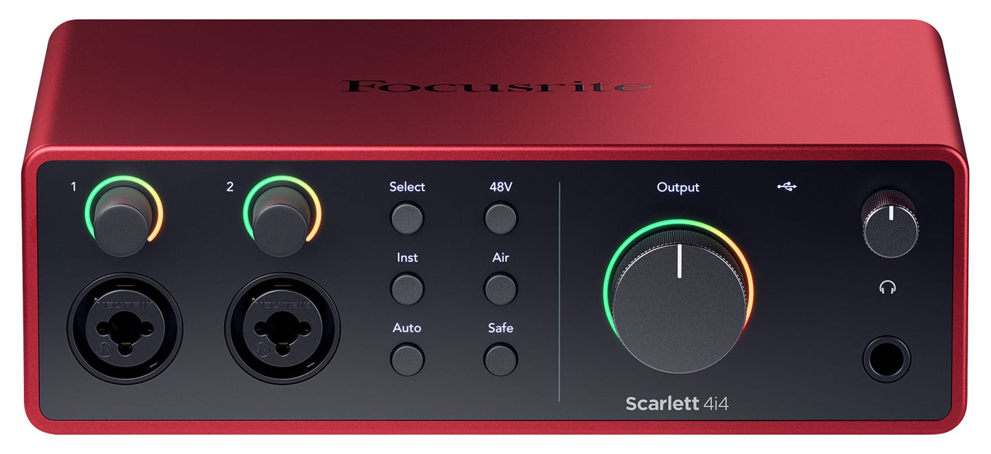 Focusrite Scarlett 4i4 4th Gen USB Recording Audio Interface + Mic + Headphones