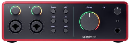 Focusrite Scarlett 4i4 4th Gen USB Recording Audio Interface + Mic + Headphones