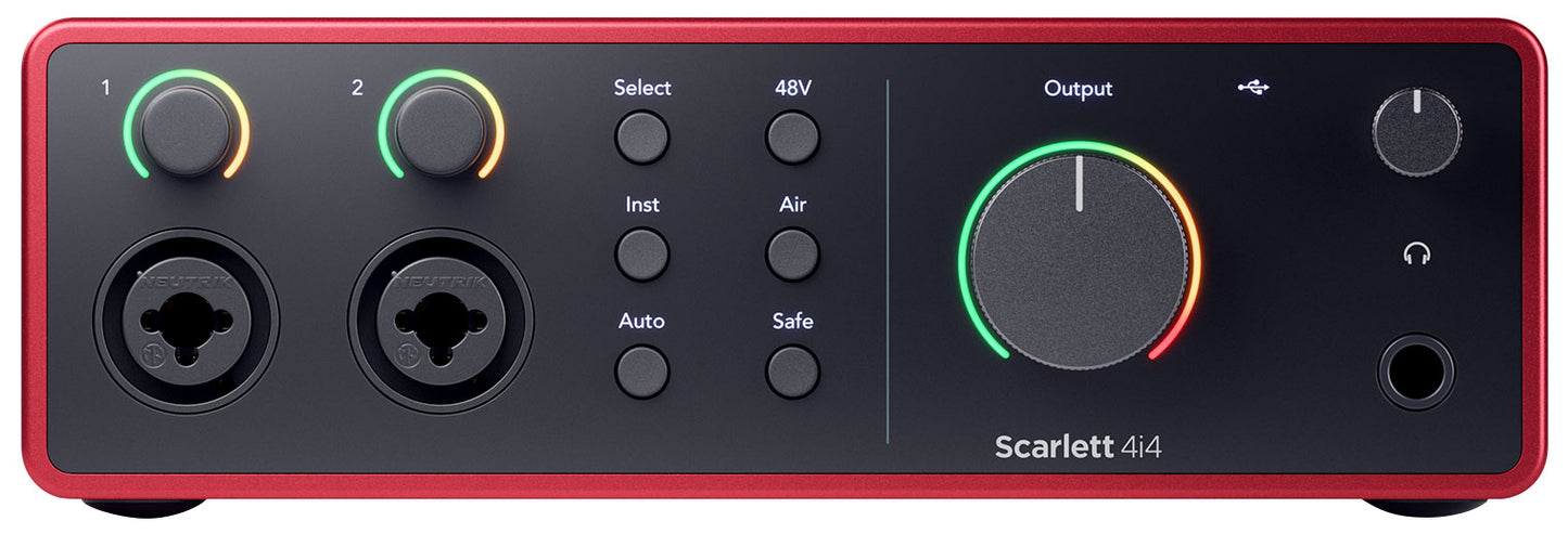 Focusrite Scarlett 4i4 4th Gen Studio Recording USB Audio Interface+Microphone