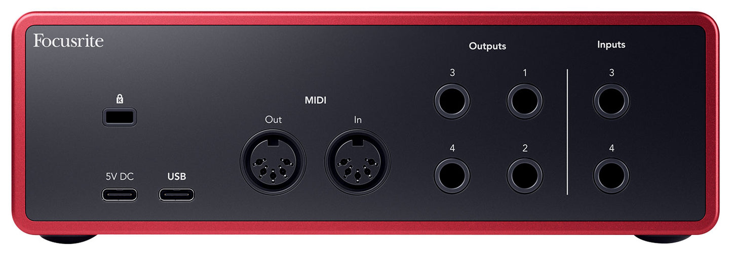 Focusrite Scarlett 4i4 4th Gen Studio Recording USB Audio Interface+Microphone