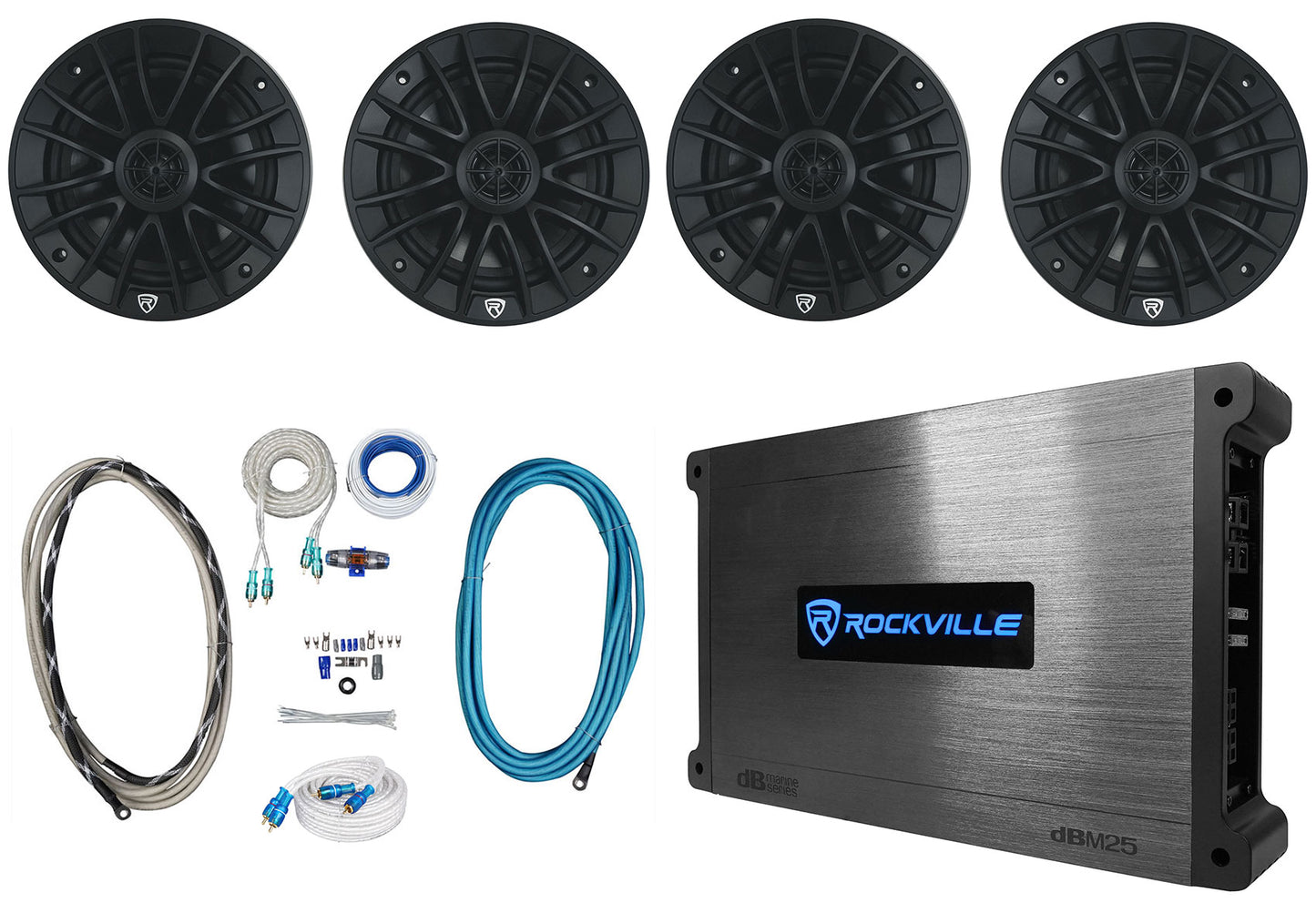 RM-PREMIUM-65 Black 4-Pack + DBM45 Marine Amplifier Bundle