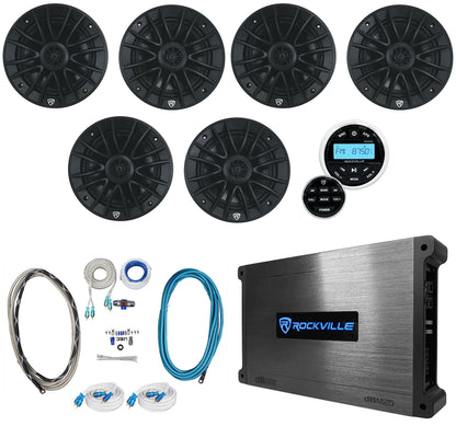 RM‑Premium‑65 Black 6-Pack + DBM65 6‑Channel Amp Bundle