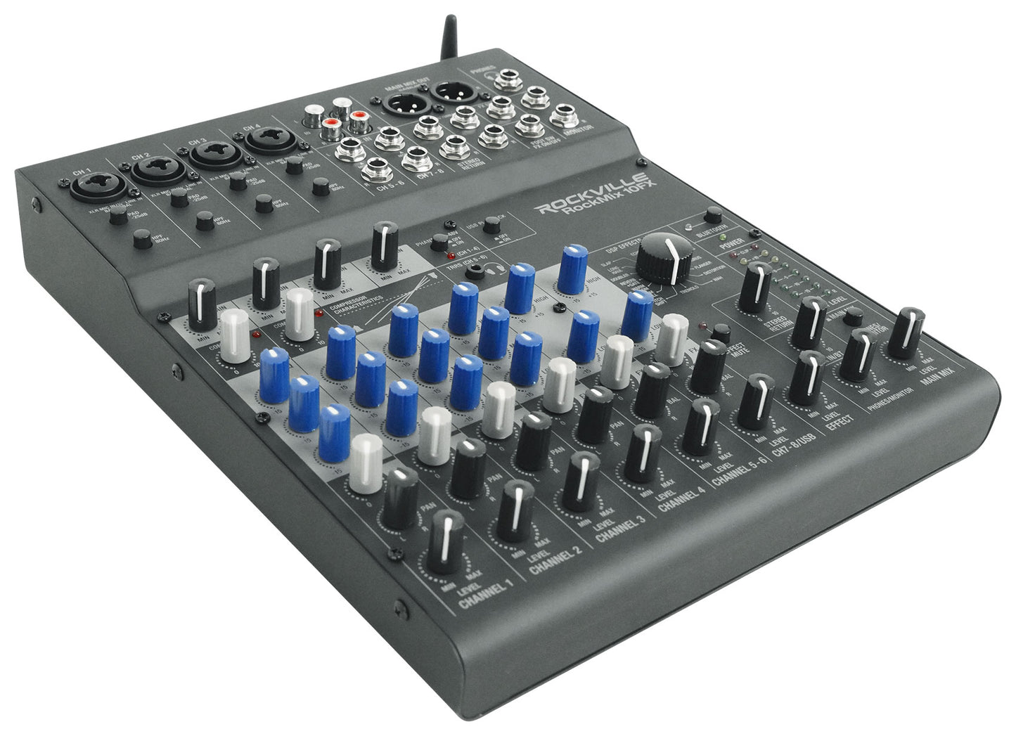 ROCKMIX 10FX + 4x RCM PRO Microphones Bundle