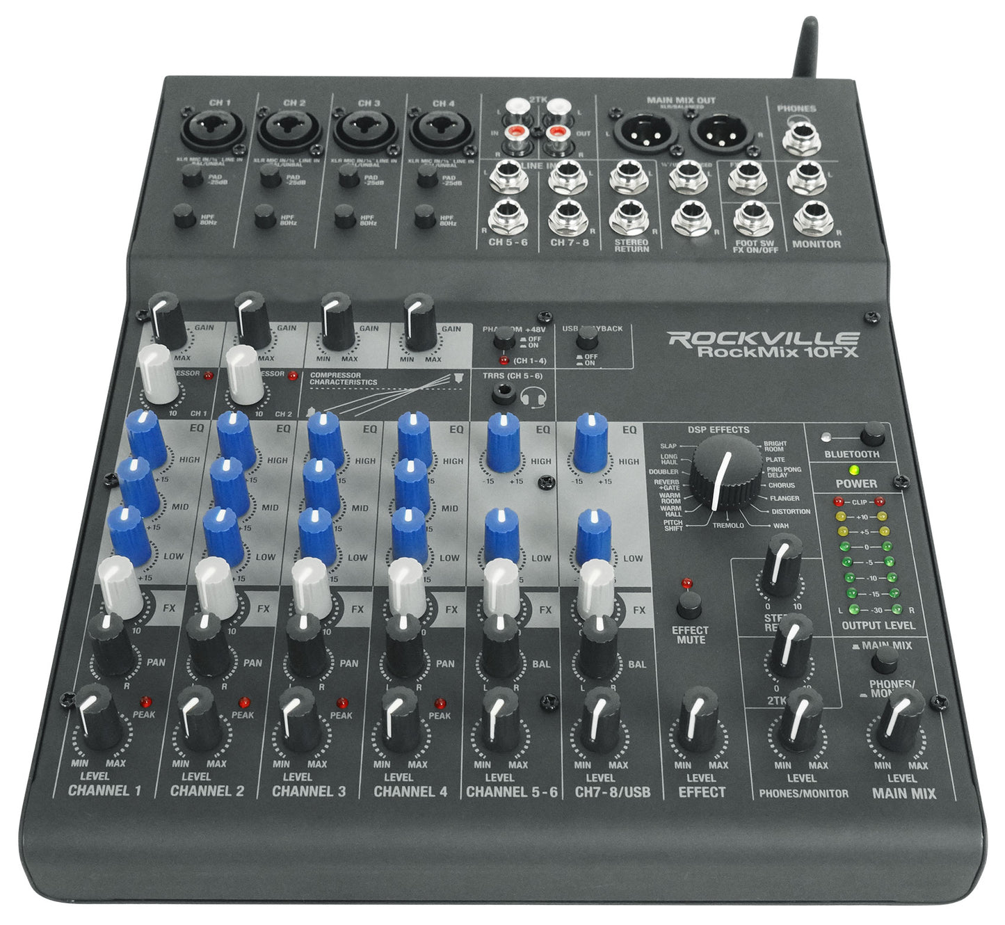 ROCKMIX 10FX + 4x RCM PRO Microphones Bundle