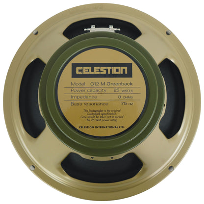2) Celestion G12M Greenback 8 ohm 25 Watt 12" Guitar Speakers w/ Ceramic Magnets