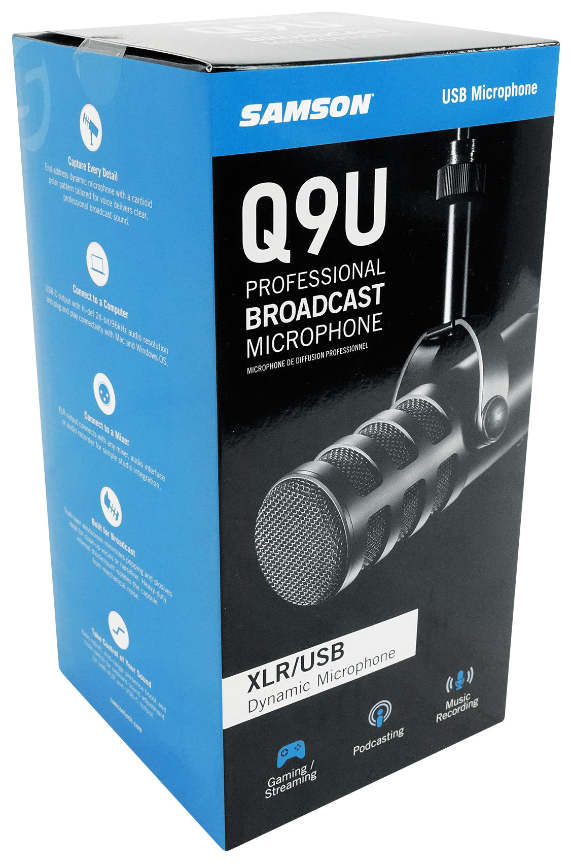 SAMSON SAQ9U USB/Analog Dynamic Broadcasting Recording Microphone+Mic Boom Arm