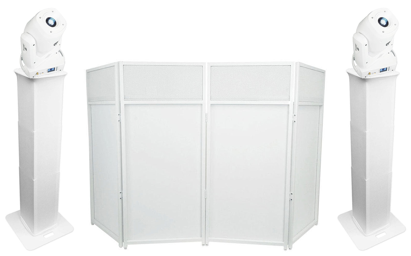 ROCK SPOT 260W White 2-Pack + RTP-GO Totem Stands Bundle