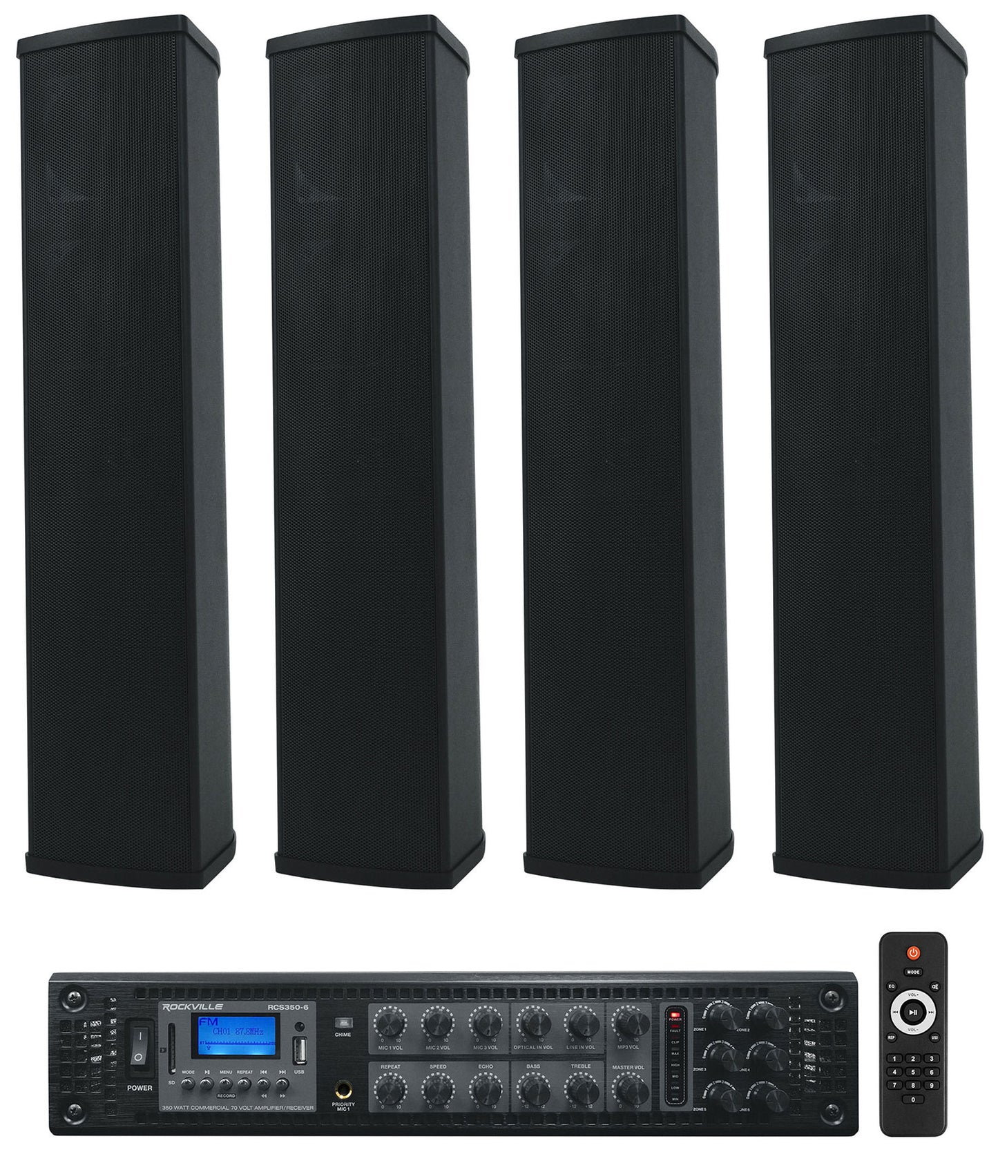 WET ARRAY 5 Black 4-Pack + RCS350-6 Amplifier Bundle