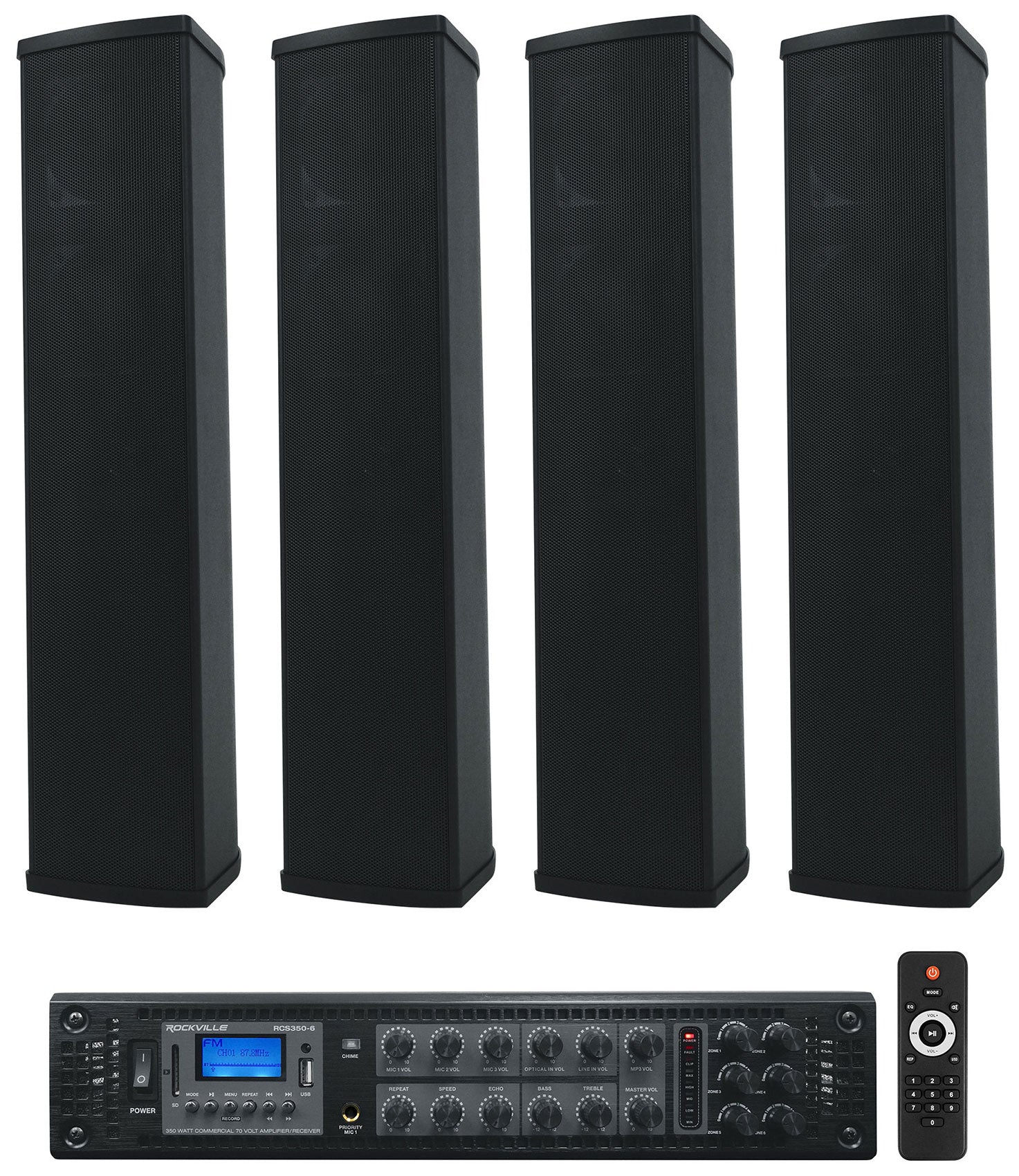 WET ARRAY 5 Black 4-Pack + RCS350-6 Amplifier Bundle