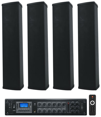WET ARRAY 5 Black 4-Pack + RCS350-6 Amplifier Bundle