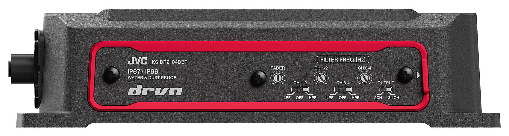 JVC KS-DR2104DBT 600w 4-Channel ATV/UTV Amplifier+(4) Rockville 6.5" Speakers