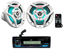 JVC KD-X38MBS Marine Stereo Receiver w/Bluetooth/USB+(2) 6.5" Speakers in White