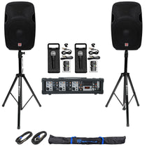 SPGN158 2-Pack + RPM47 Powered Mixer + Mics Bundle