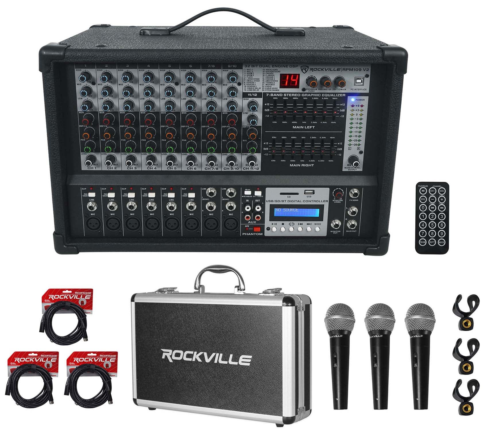 RPM109 V2 Mixer + 3-Pack Mics Bundle