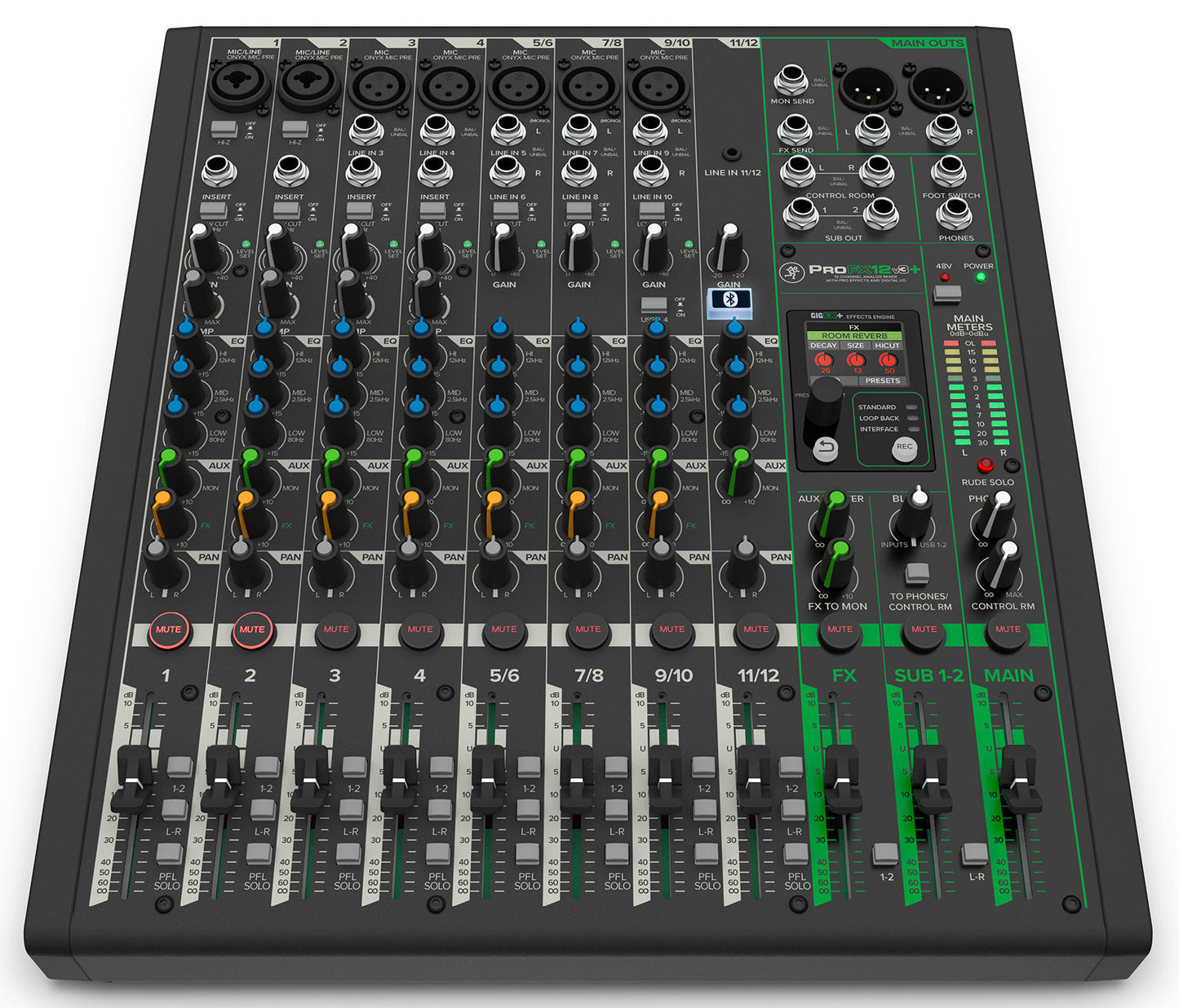 Mackie ProFX12v3+ 12-Ch. Mixer w/Enhanced FX/USB Recording/Bluetooth+XLR Cables