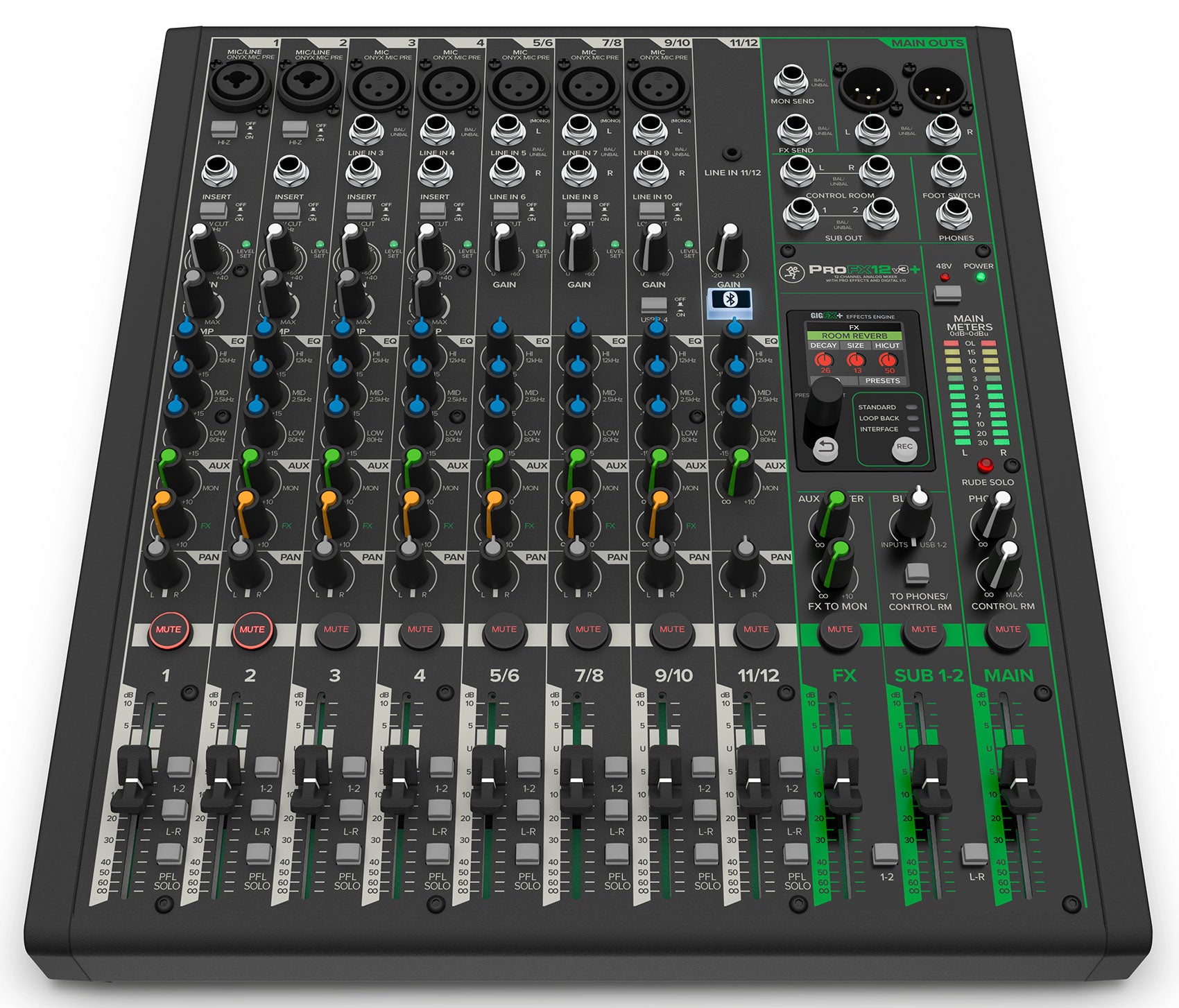 Mackie ProFX12v3+ 12-Ch. Mixer w/Enhanced FX/USB Recording/Bluetooth+XLR Cables