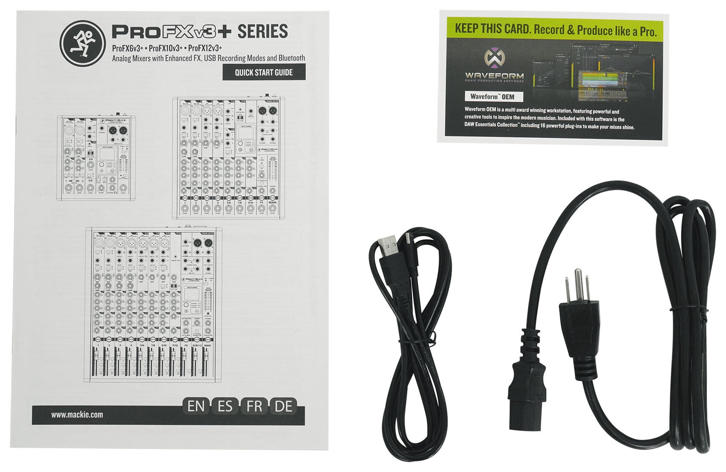 Mackie ProFX12v3+ 12-Ch. Mixer w/Enhanced FX/USB Recording/Bluetooth+XLR Cables