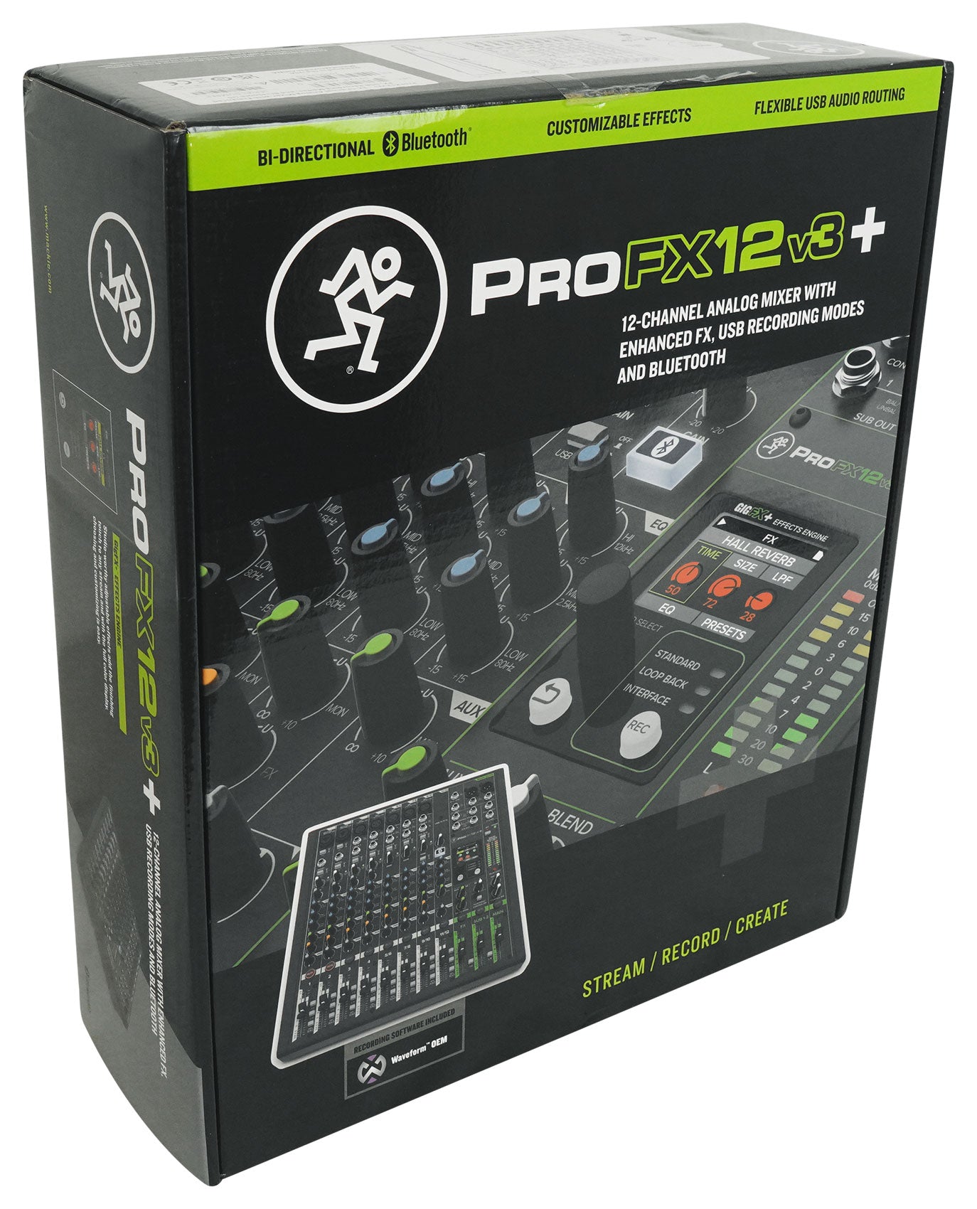 Mackie ProFX12v3+ 12-Ch. Mixer w/Enhanced FX/USB Recording/Bluetooth+XLR Cables