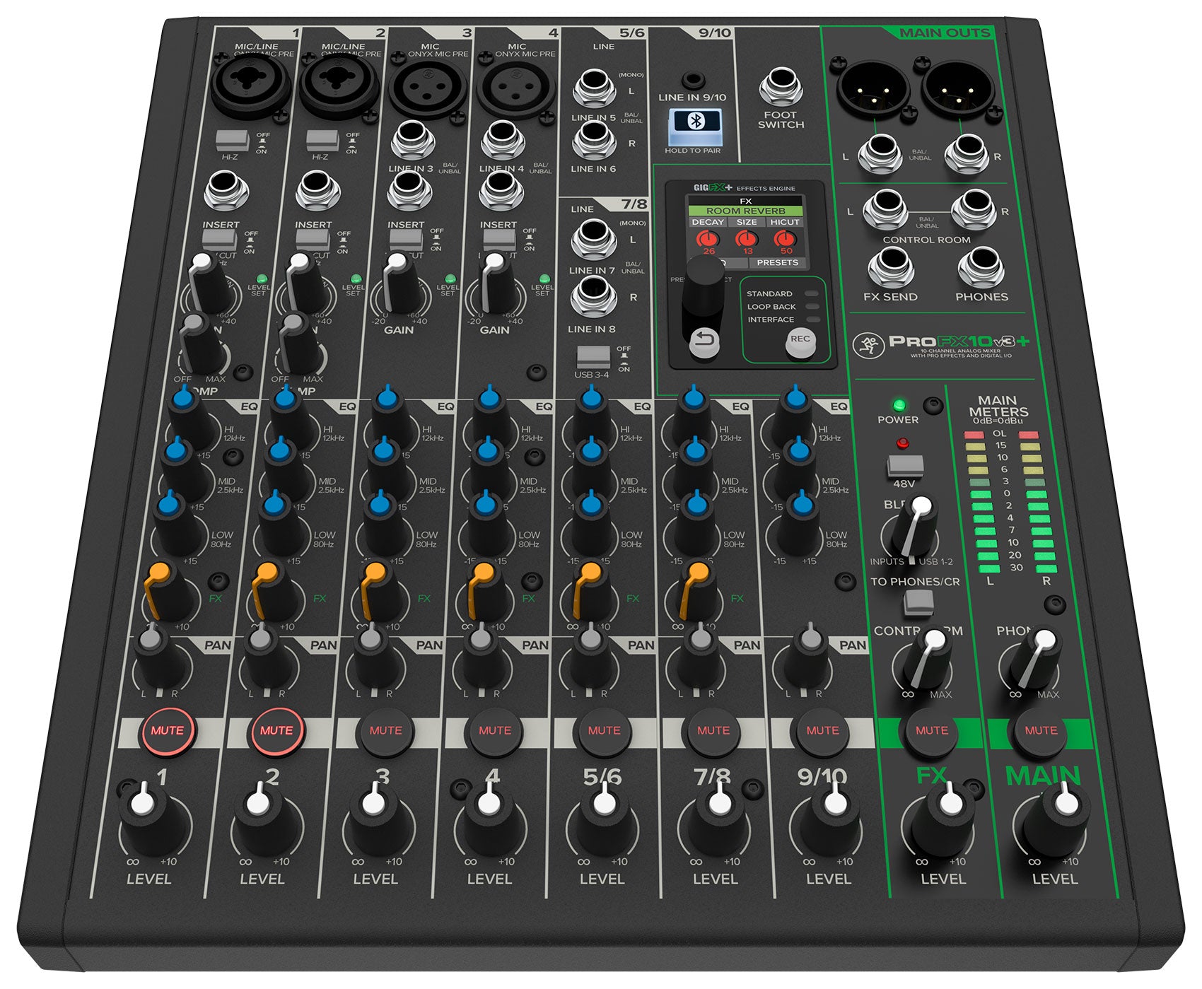 Mackie ProFX10v3+ 10-Channel Pro Effects Mixer w/USB ProFX10 v3 + Power Strip