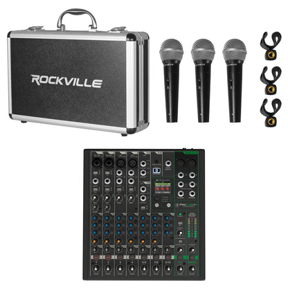 Mackie ProFX10v3+ 10-Channel Enhanced Effects Mixer w/USB+(3) Mics ProFX10 v3+