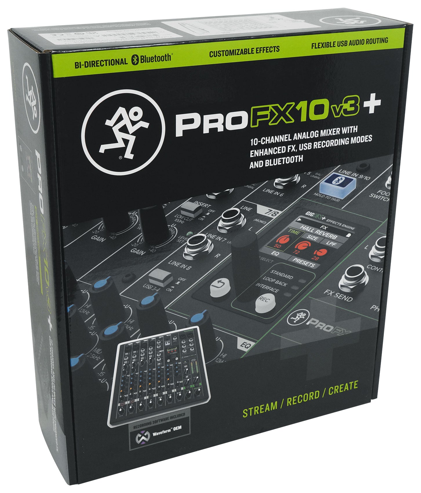 Mackie ProFX10v3+ 10-Channel Pro Effects Mixer w/USB ProFX10 v3 + Power Strip