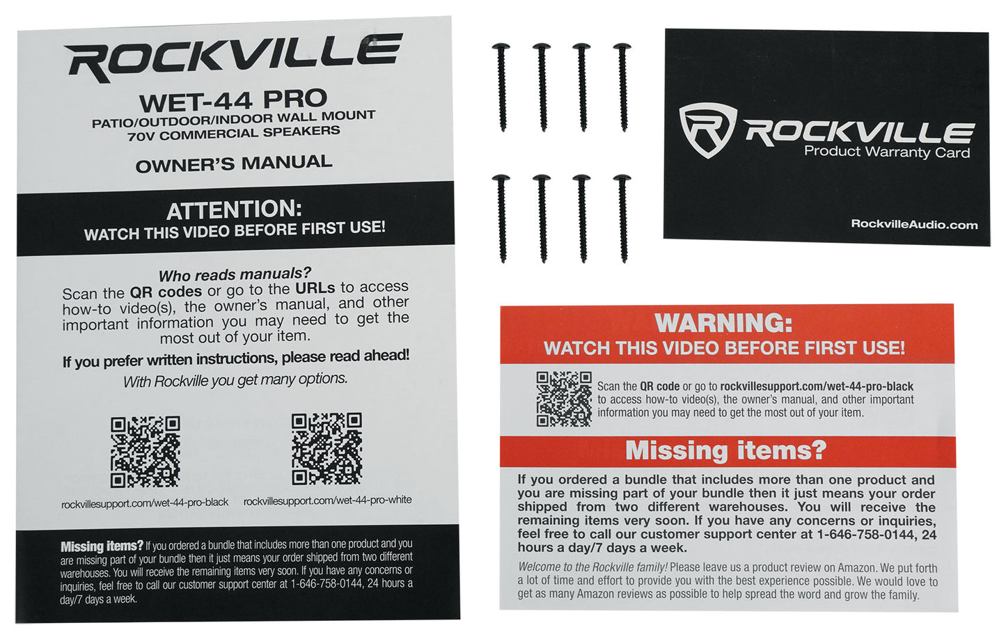 RCS80-1 + WET-44 PRO Black Speakers Bundle