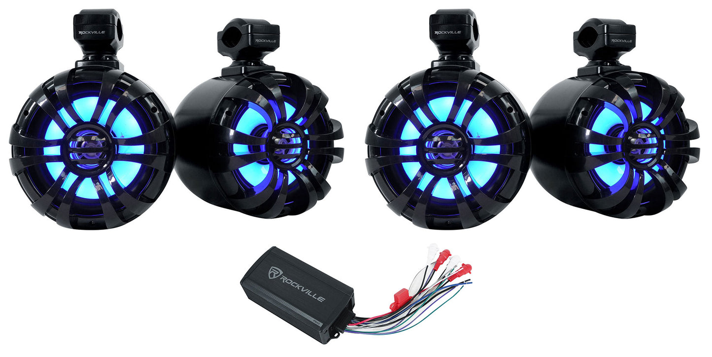 WB65KLS Black 4-Pack + PS40 Bluetooth Amplifier Bundle