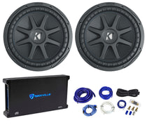 2) Kicker 50CVX122 Comp VX CVX 12" 3000w Car Subwoofers+Mono Amplifier+Amp Kit