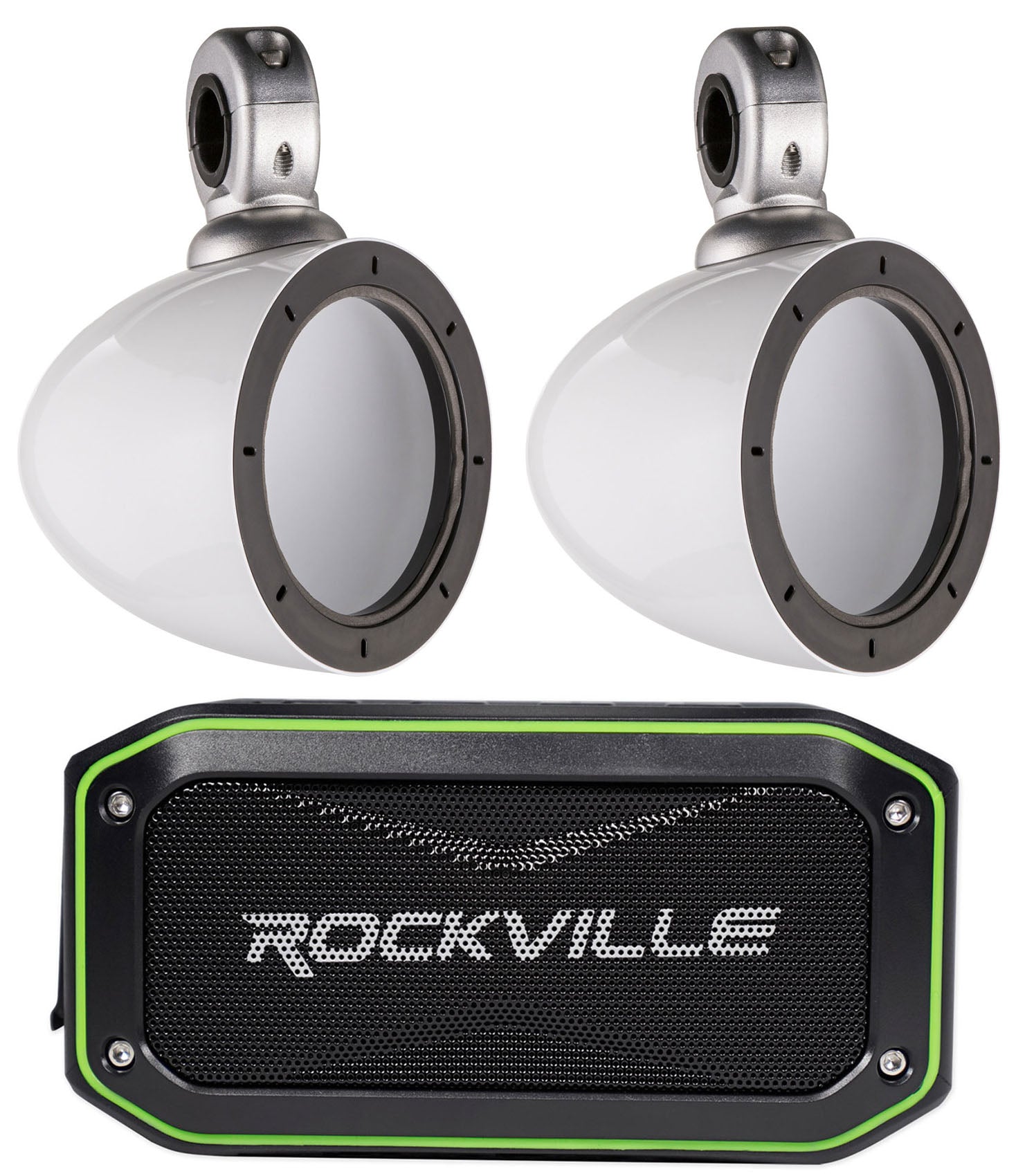 Pair Kicker 4" KMMTES Mini Marine Tower Enclosures+Free Bluetooth Speaker