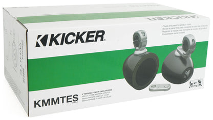 Pair Kicker 4" KMMTES Mini Marine Tower Enclosures+Free Bluetooth Speaker