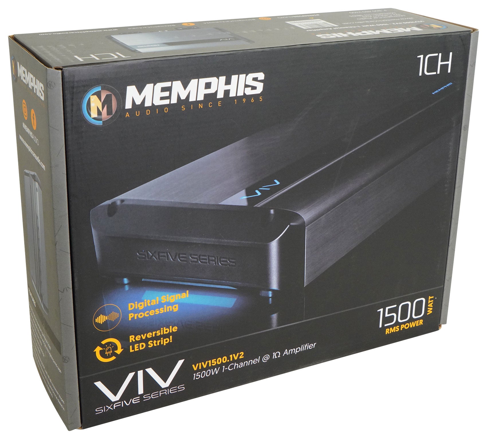 Memphis Audio VIV1500.1V2 SixFive Series 1500w Mono Car Amplifier w/ DSP+Amp Kit