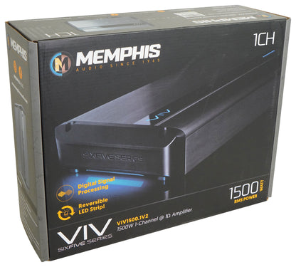 Memphis Audio VIV1500.1V2 SixFive Series 1500w Mono Car Amplifier w/ DSP+Amp Kit