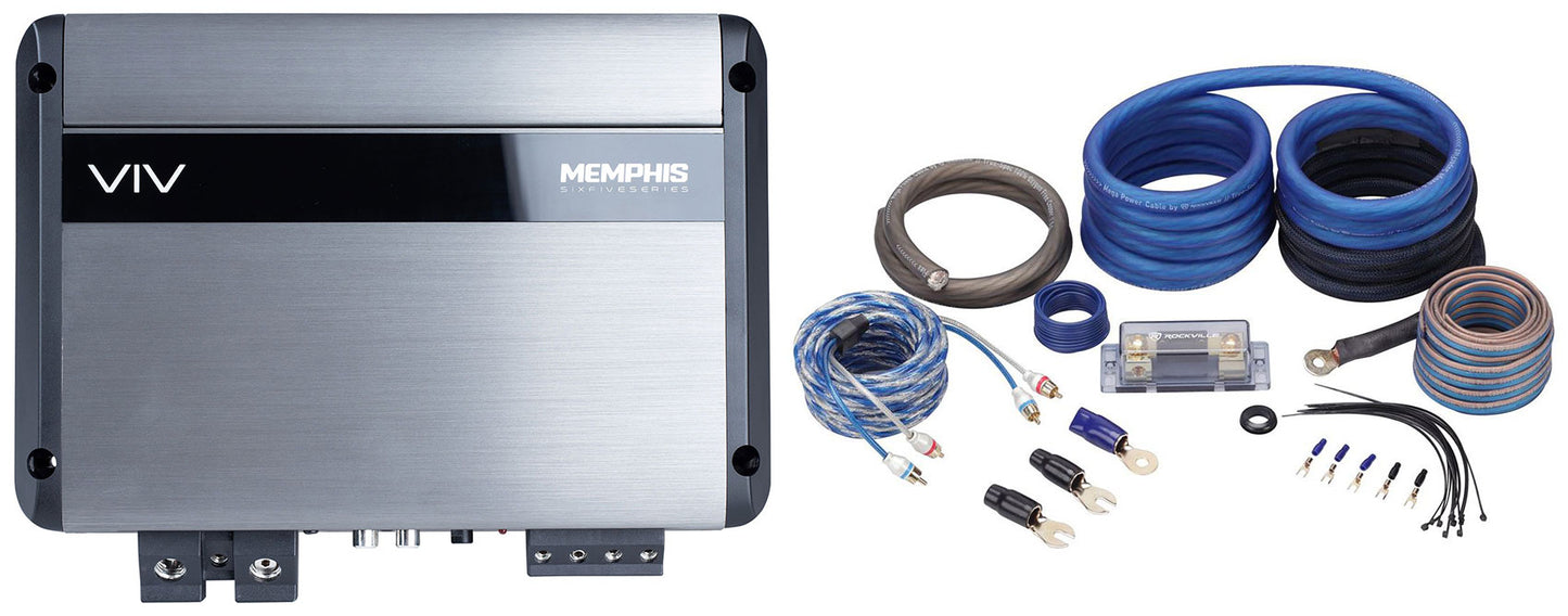 Memphis Audio VIV1500.1V2 SixFive Series 1500w Mono Car Amplifier w/ DSP+Amp Kit