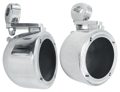 MS40B Black 4" Marine Speakers 2-Pack + MAC40S Chrome Pods Bundle