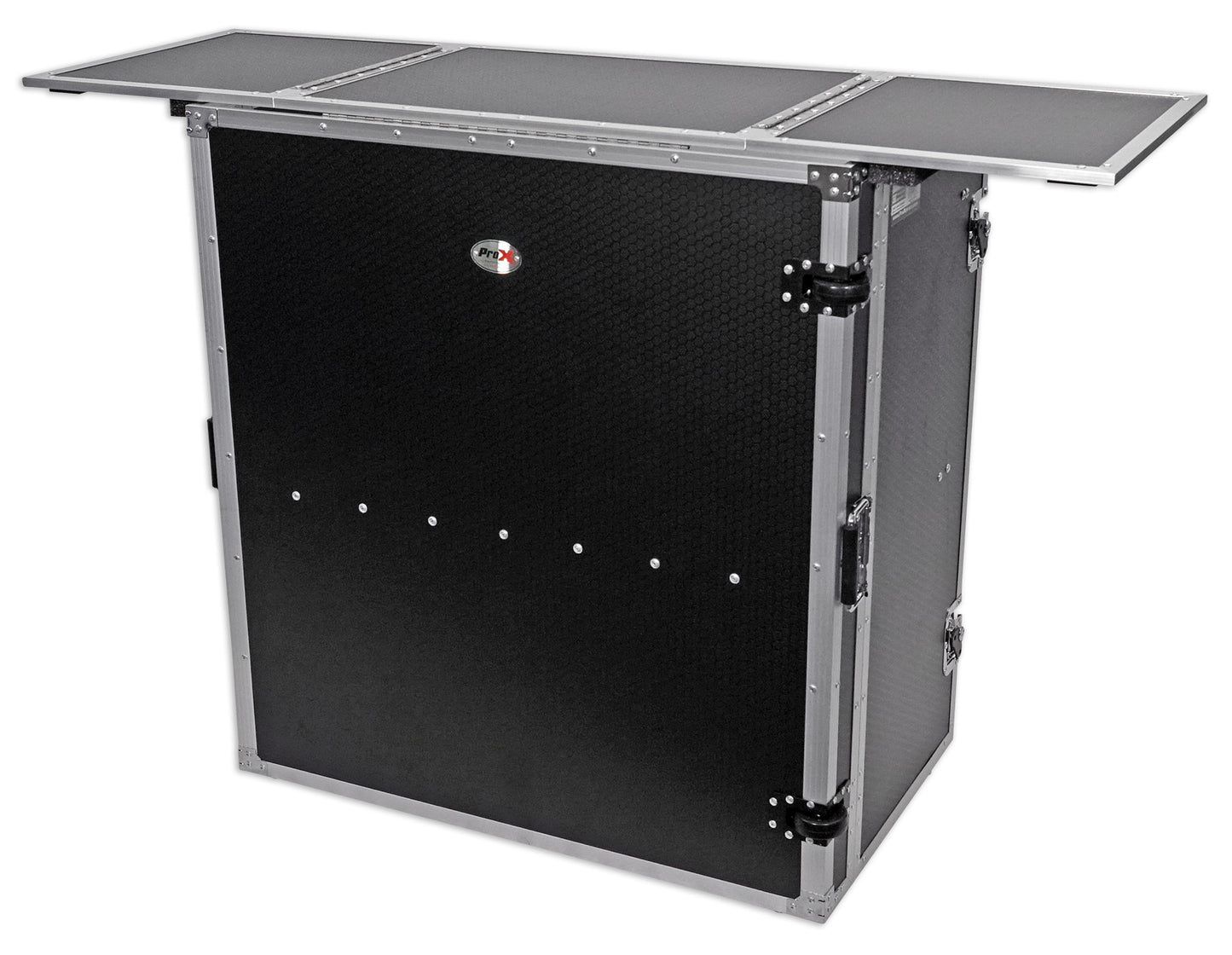 ProX XS-DJSTN Portable Foldout Mobile DJ Combo Table Facade+Gooseneck Mic Stand