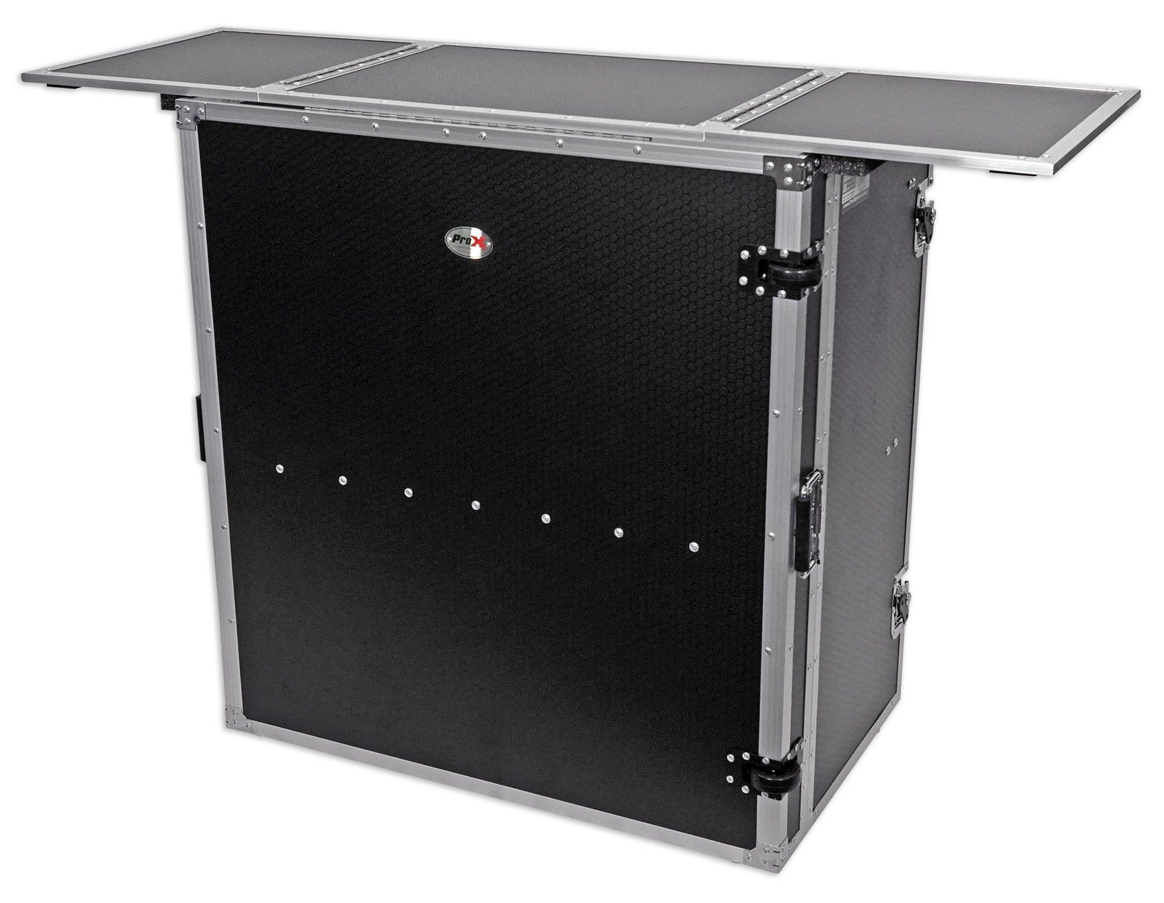 ProX XS-DJSTN Portable Foldout Mobile DJ Combo Table Facade+Gooseneck Mic Stand