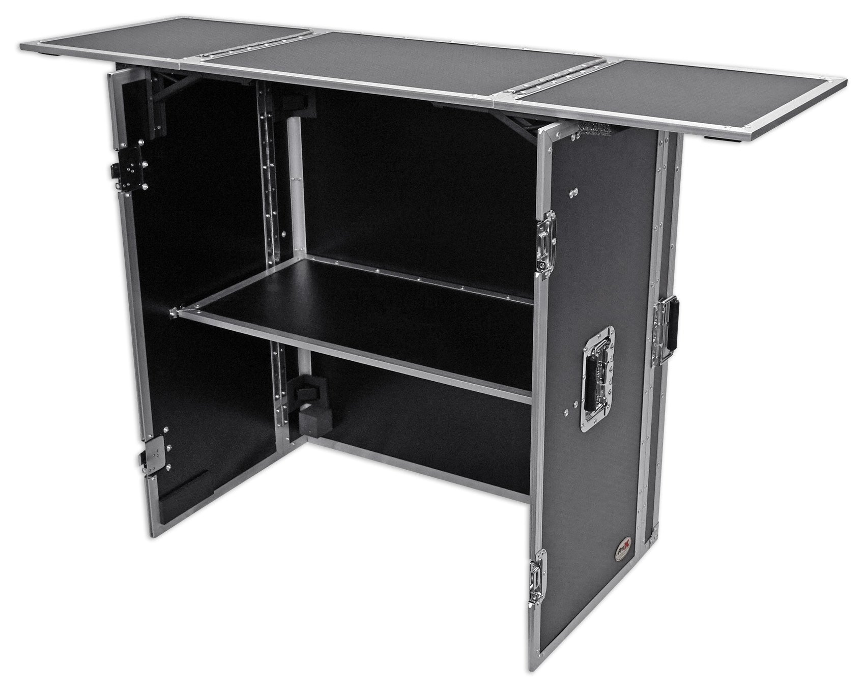 ProX XS-DJSTN Portable Foldout Mobile DJ Combo Table Facade+Gooseneck Mic Stand