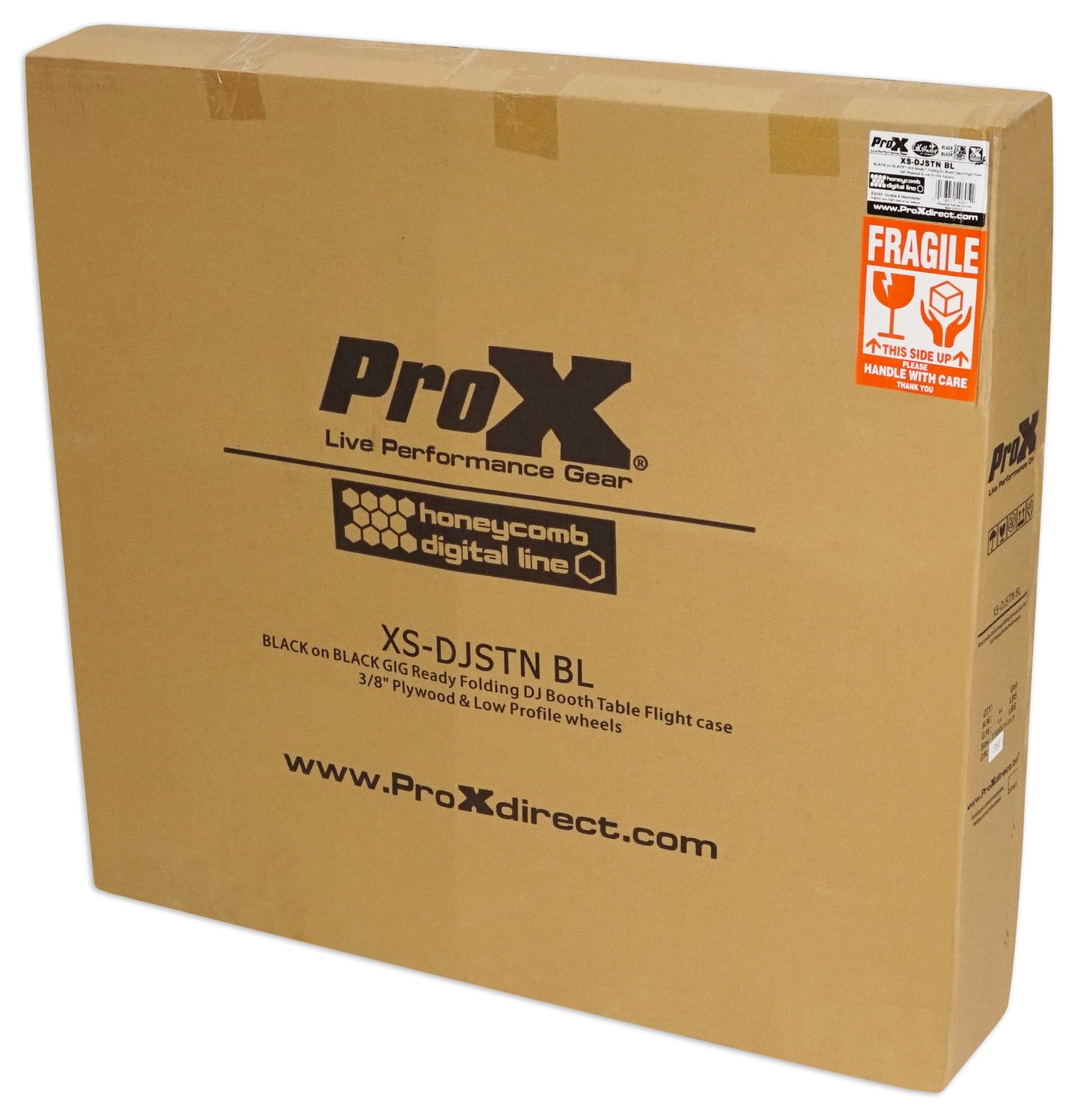 ProX XS-DJSTN BL Foldout Mobile DJ Combo Table Facade+Wheels+Gooseneck Mic Stand
