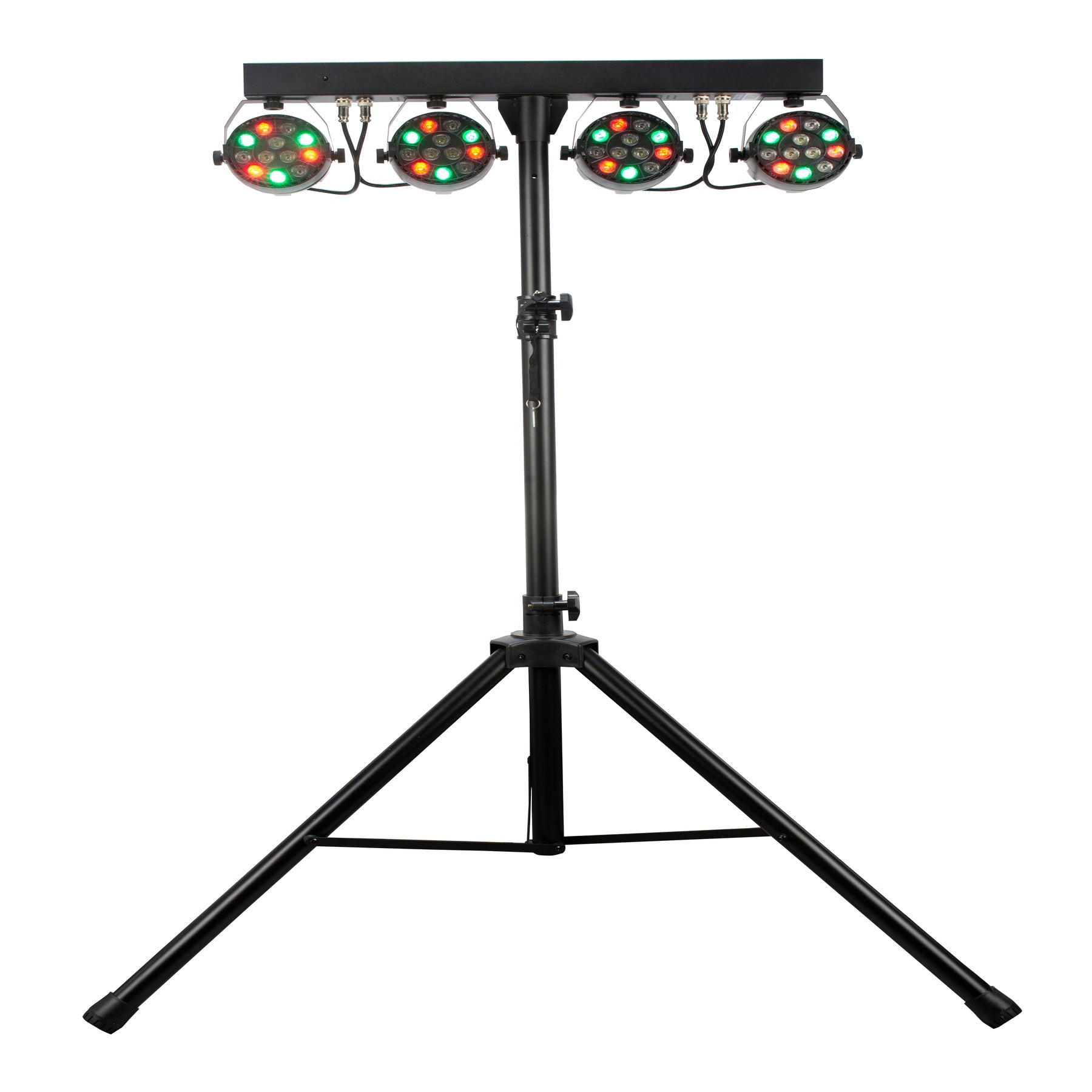 (2) Eliminator Mini Par Bar Light Systems w/4xPar Lights+Stand+Remote+Bag+Fogger