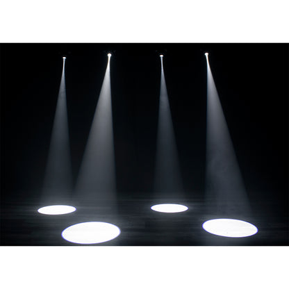 (4) Eliminator Stinger Spot 30 White LED Moving Head Lights+DMX Control+Fogger