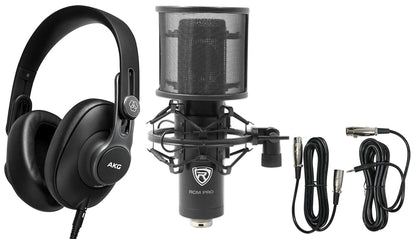 AKG K361 Closed Back Pro Studio Recording Podcasting Headphones+Mic+Shock Mount